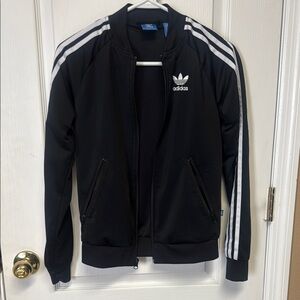Adidas Black Bomber Jacket with Iconic Design